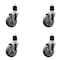 Service Caster 4'' Thermoplastic Rubber Wheel Swivel 1-7/8'' Expanding Stem Caster Set, 4PK SCC-EX20S414-TPRB-178-4 - alternate 1